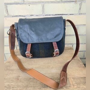 Hand Crafted Leafher & Wool Bag